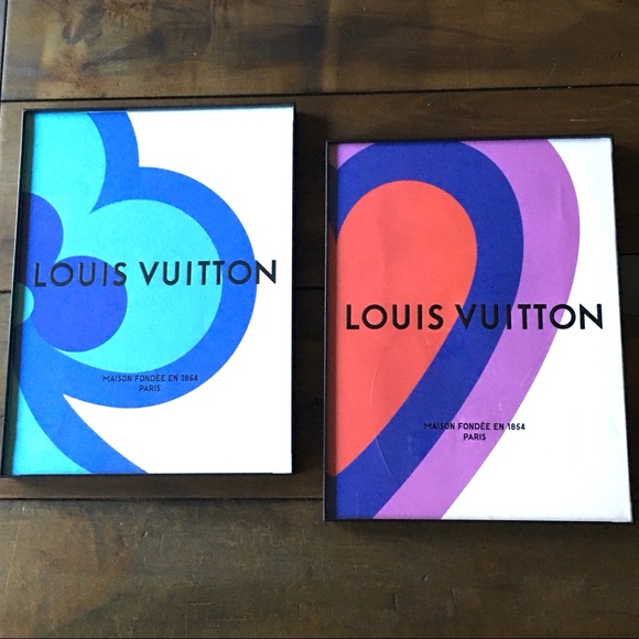 Twin limited edition Louis Vuitton bag wall art